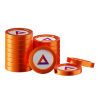 Basic Attention Token BAT coin stacks cryptocurrency. 3D render illustration png