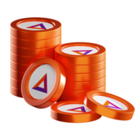 Basic Attention Token BAT coin stacks cryptocurrency. 3D render illustration png