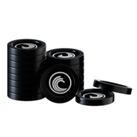 BitTorrent BTT coin stacks cryptocurrency. 3D render illustration png