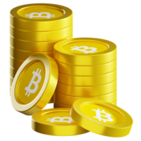 Bitcoin SV BSV coin stacks cryptocurrency. 3D render illustration png