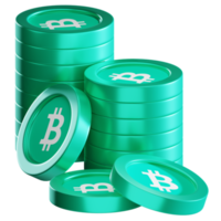Bitcoin Cash BCH coin stacks cryptocurrency. 3D render illustration png