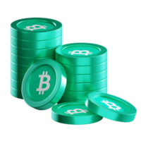 Bitcoin Cash BCH coin stacks cryptocurrency. 3D render illustration png