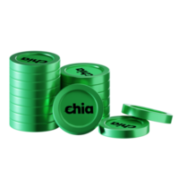 chia xhc moeda pilhas criptomoeda. 3d render ilustração png