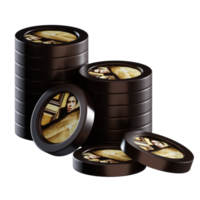 ConstitutionDAO PEOPLE coin stacks cryptocurrency. 3D render illustration png