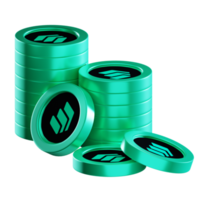 Compound COMP coin stacks cryptocurrency. 3D render illustration png