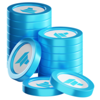 DAO Maker DAO coin stacks cryptocurrency. 3D render illustration png