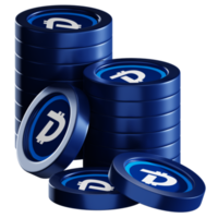 DigiByte DGB coin stacks cryptocurrency. 3D render illustration png