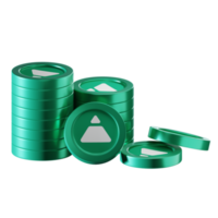 Fei USD FEI coin stacks cryptocurrency. 3D render illustration png