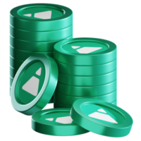 Fei USD FEI coin stacks cryptocurrency. 3D render illustration png