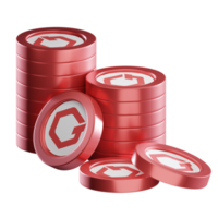 GateToken GT coin stacks cryptocurrency. 3D render illustration png