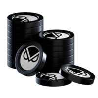 Gnosis GNO coin stacks cryptocurrency. 3D render illustration png