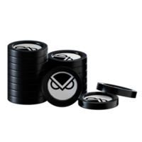 Gnosis GNO coin stacks cryptocurrency. 3D render illustration png