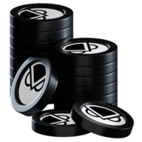 Gnosis GNO coin stacks cryptocurrency. 3D render illustration png