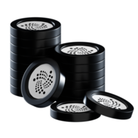 IOTA MIOTA coin stacks cryptocurrency. 3D render illustration png