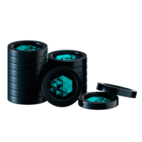 IoTeX IOTX coin stacks cryptocurrency. 3D render illustration png