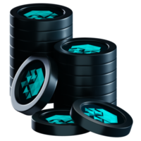 IoTeX IOTX coin stacks cryptocurrency. 3D render illustration png