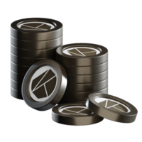 Klaytn KLAY coin stacks cryptocurrency. 3D render illustration png