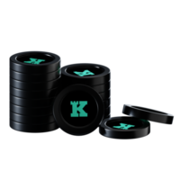 Keep Network KEEP coin stacks cryptocurrency. 3D render illustration png