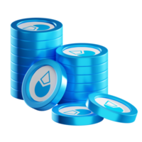 Lido DAO LDO coin stacks cryptocurrency. 3D render illustration png
