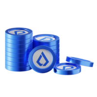 Lisk LSK coin stacks cryptocurrency. 3D render illustration png