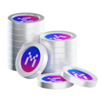 MXC coin stacks cryptocurrency. 3D render illustration png