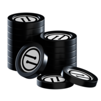 MobileCoin MOB coin stacks cryptocurrency. 3D render illustration png