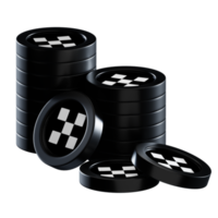 OKB coin stacks cryptocurrency. 3D render illustration png