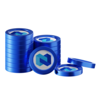 nexo mynt stackar kryptovaluta. 3d framställa illustration png