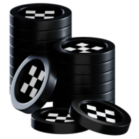 OKB coin stacks cryptocurrency. 3D render illustration png