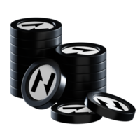 Nervos Network CKB coin stacks cryptocurrency. 3D render illustration png