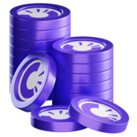 OriginTrail TRAC coin stacks cryptocurrency. 3D render illustration png