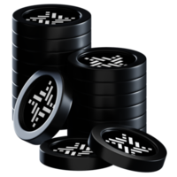 RSK Infrastructure Framework RIF coin stacks cryptocurrency. 3D render illustration png