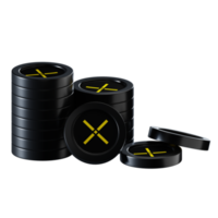 Pundi X PUNDIX coin stacks cryptocurrency. 3D render illustration png