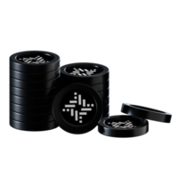 RSK Infrastructure Framework RIF coin stacks cryptocurrency. 3D render illustration png