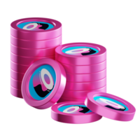 SushiSwap SUSHI coin stacks cryptocurrency. 3D render illustration png