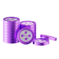 Synapse SYN coin stacks cryptocurrency. 3D render illustration png