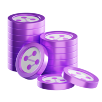 Synapse SYN coin stacks cryptocurrency. 3D render illustration png