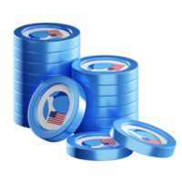 TerraClassicUSD USTC coin stacks cryptocurrency. 3D render illustration png