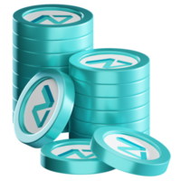 Zilliqa ZIL coin stacks cryptocurrency. 3D render illustration png