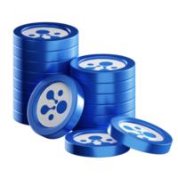 aelf ELF coin stacks cryptocurrency. 3D render illustration png