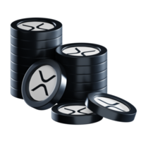 XRP coin stacks cryptocurrency. 3D render illustration png