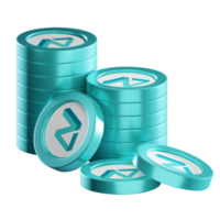 Zilliqa ZIL coin stacks cryptocurrency. 3D render illustration png