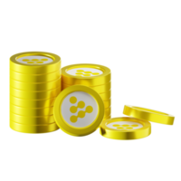 iExec RLC RLC coin stacks cryptocurrency. 3D render illustration png