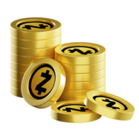 zcash zec mynt stackar kryptovaluta. 3d framställa illustration png