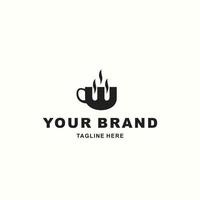 coffee logo with letter W in black vector