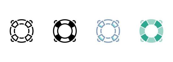 Simple vector icon on a theme lifebuoy