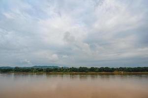 Beautiful Landscape of Mekhong river between thailand and laos from Chiang Khan District.The Mekong, or Mekong River, is a trans-boundary river in East Asia and Southeast Asia photo