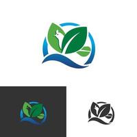 Modern logo of a bird with leaf patterns. both used for the peace logo, ecology, and nature logos. vector