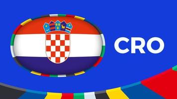 Croatia flag stylized for European football tournament qualification.