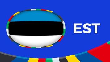 Estonia flag stylized for European football tournament qualification. vector